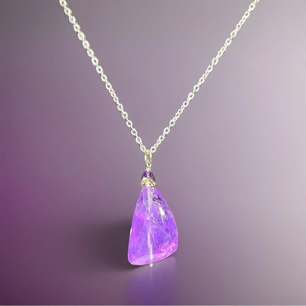 Genuine Amethyst Pendant Necklace!
